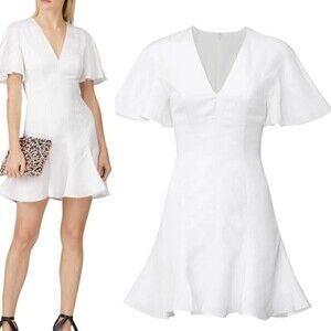 Keepsake The Label Women Size XS White Magnetic Linen Fit & Flare NEW Mini Dress